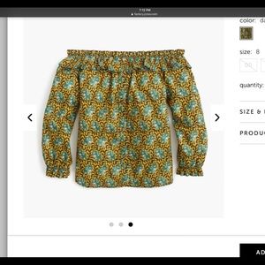 Jcrew over the shoulder elephant top